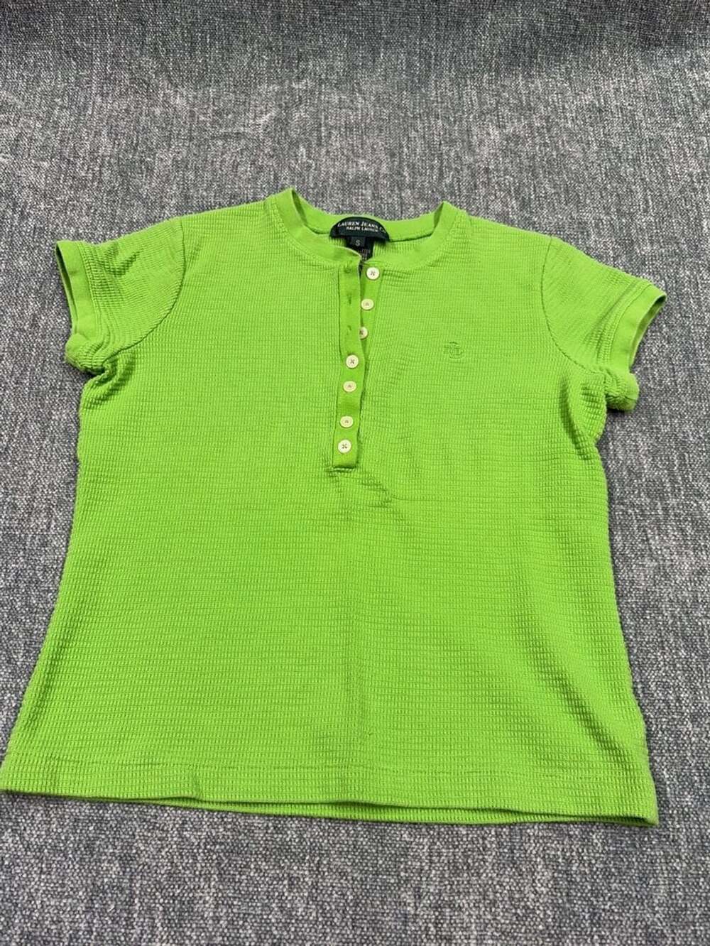 Lauren Jeans Co. Ralph Lauren Thermal Henley Size S Lime Green